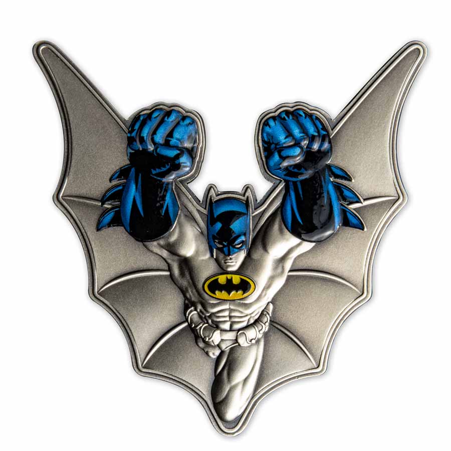 2022 Barbados 5 Ounce Batman 3D Shaped Antique Finish Silver Coin 2022 Barbados 5 Ounce Batman 3D Shaped Antique Finish Silver Coin
