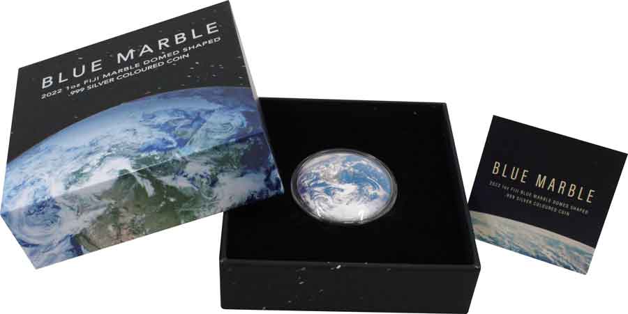 2022 Blue Marble Domed Color Silver Proof Coin 2022 Blue Marble Domed Color Silver Proof Coin