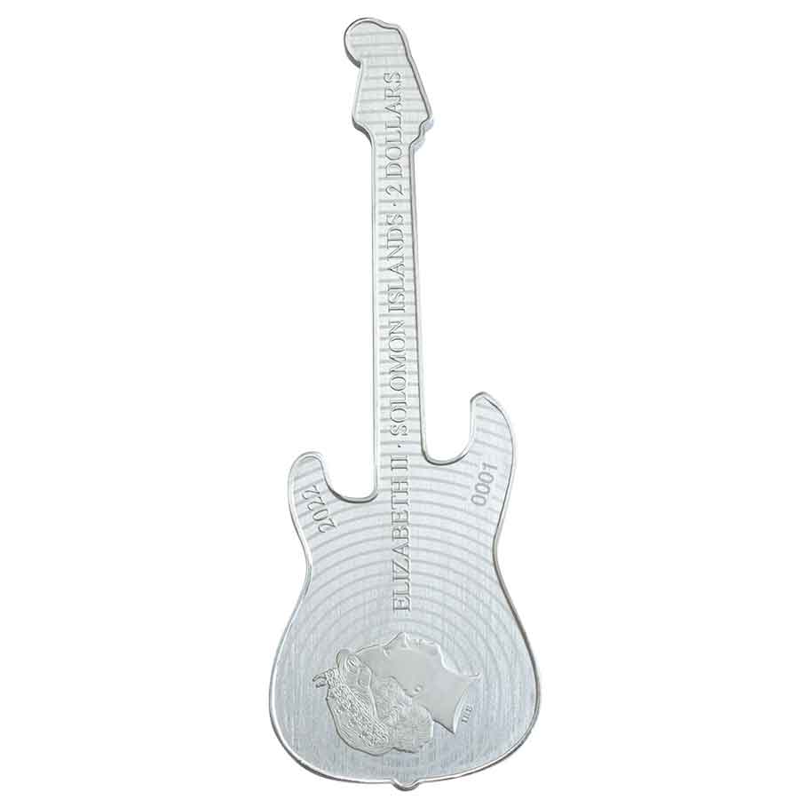 2022 Solomon Islands 1 Ounce Surf Green Fender Stratocaster Reverse Proof Silver Coin 2022 Solomon Islands 1 Ounce Surf Green Fender Stratocaster Reverse Proof Silver Coin