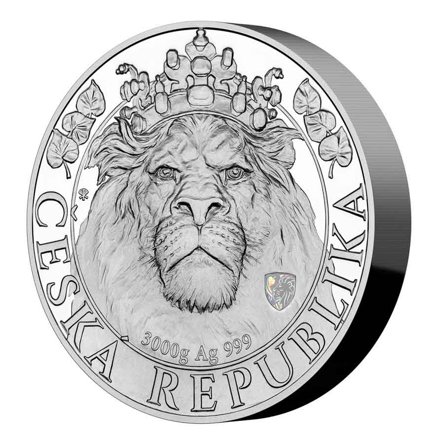 76188-751-2-1024 2022 Czech Lion 3kg Silver Proof Coin