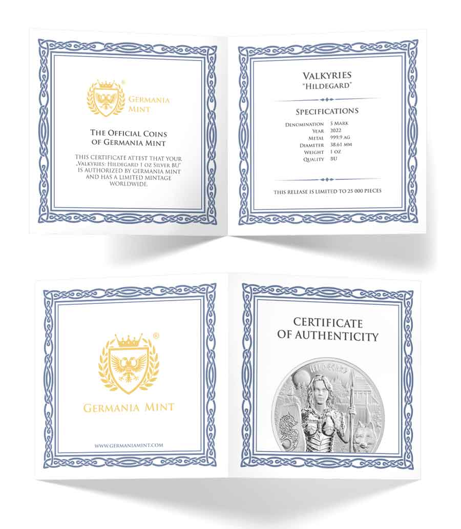 Valkyries Hildegard 1 oz BU Silver Coin Valkyries Hildegard 1 oz BU Silver Coin