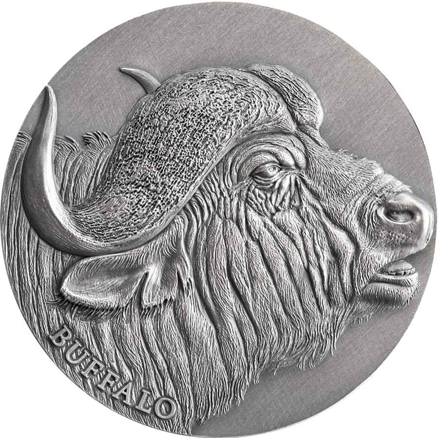 2022 Cameroon 2 Ounce African Buffalo Expressions of Wildlife High Relief Antique Finish Silver Coin 2022 Cameroon 2 Ounce African Buffalo Expressions of Wildlife High Relief Antique Finish Silver Coin