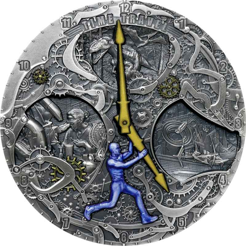 Podróż-w-Czasie-(1) 2022 Niue 2 Ounce Code of the Future Time Travel Ultraviolet Silver Coin