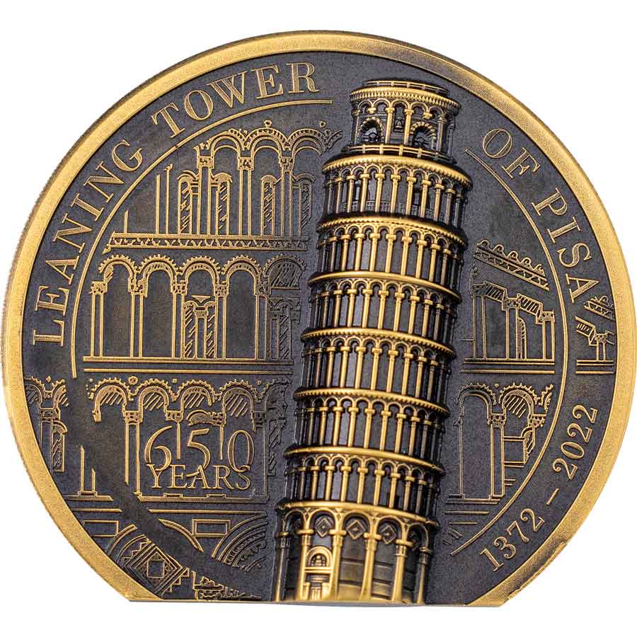 30142_Leaning-Tower-of-Pisa-1oz-Au_rweb 2022 Cook Islands 1 Ounce Leaning Tower of Pisa Ultra High Relief Gold Coin