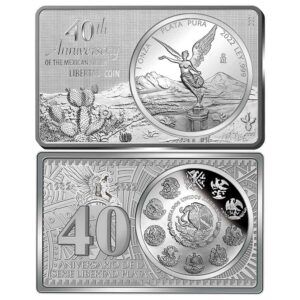 2022 Mexico 3 Ounce Silver Libertad 40th Ann Commemorative Set