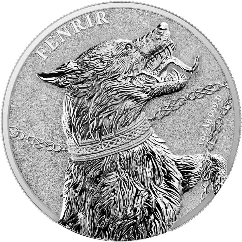 fenrir-1-oz-silver-bu_awers_900 2022 Germania 1 Ounce Germania Beasts Fenrir 5 Marks BU Silver Round