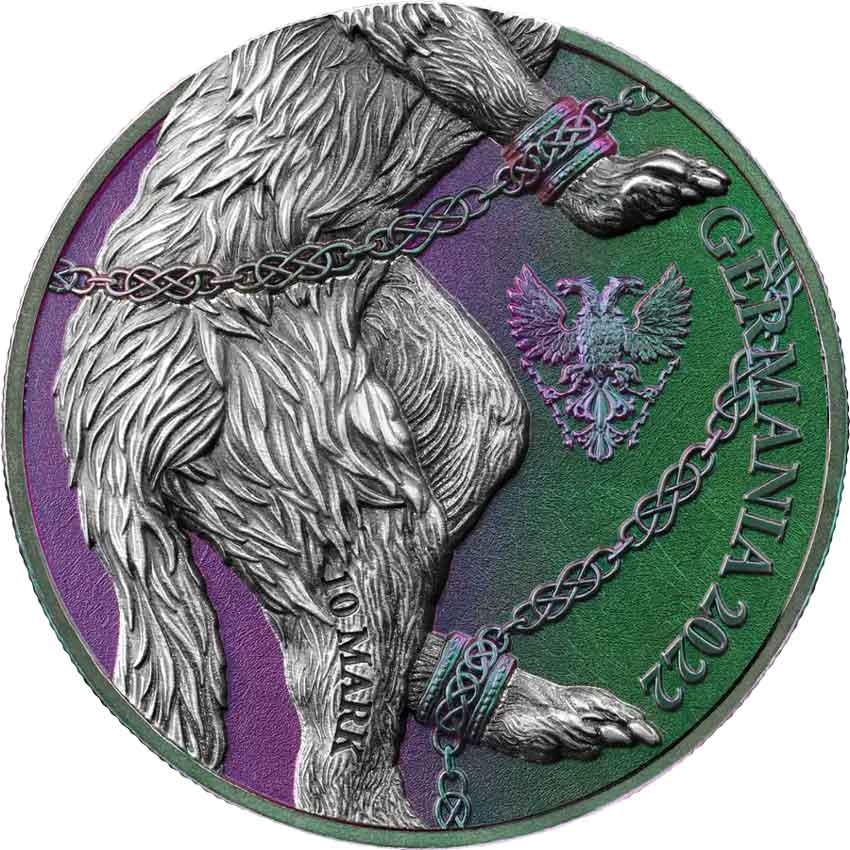 fenrir-uhr-2-oz-ag-a_900px 2022 Germania Chameleon Fenrir 2 oz UV Color Silver Round