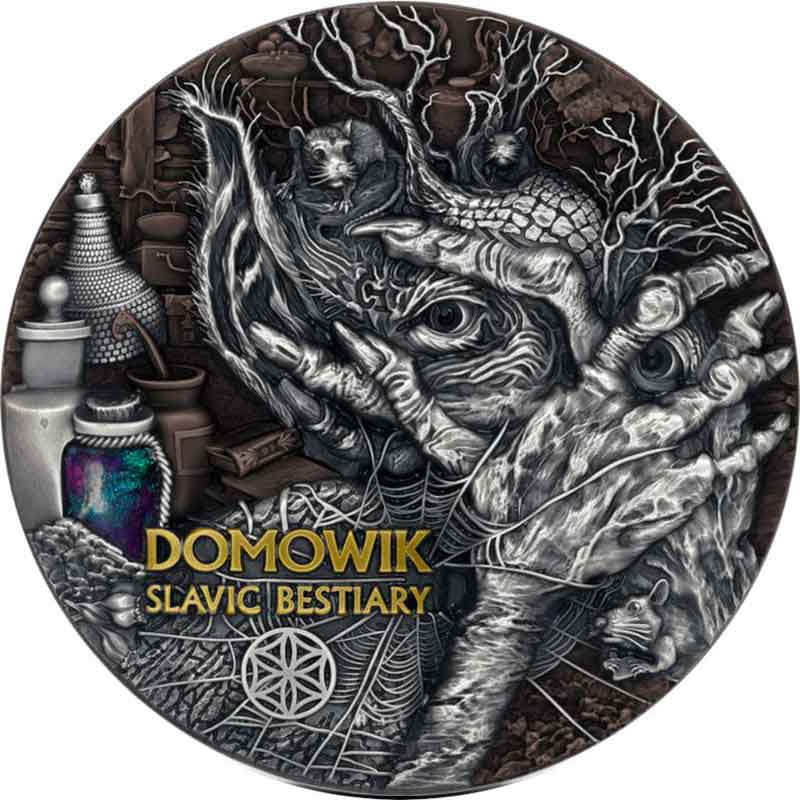 16906 2022 Cameroon 2 Ounce Domowik UV Color High Relief Silver Coin