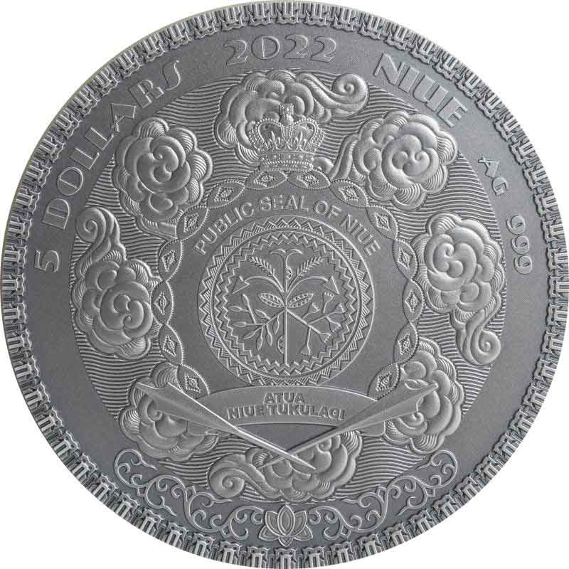 16922 2022 Niue 2 oz Jing Ke Famous Assassinations Gilded High Relief Silver Coin