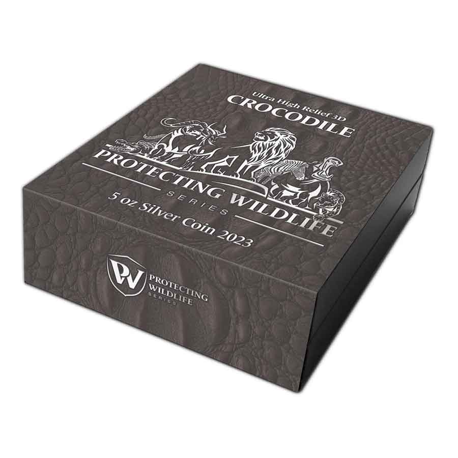 Crocodile-Box 2023 Crocodile 5 oz Ultra High Relief Silver Coin