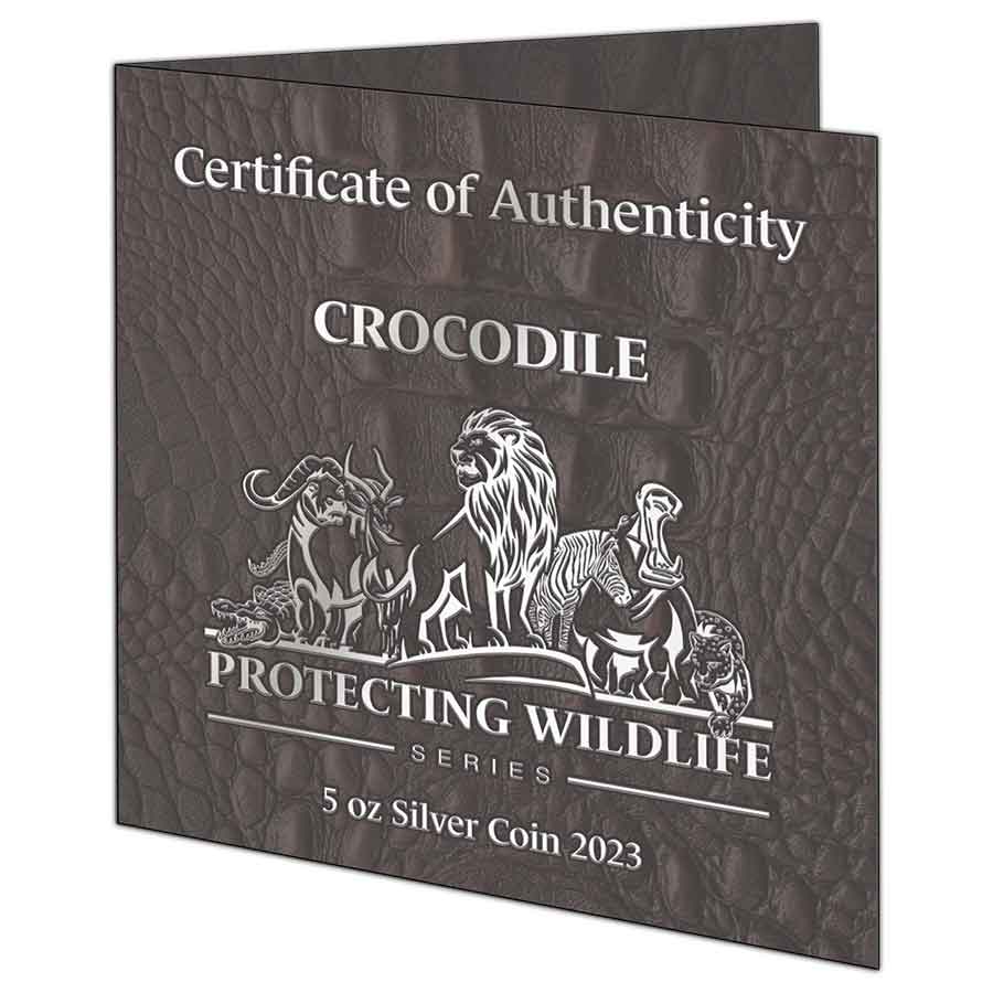 Crocodile-Cert 2023 Burundi Crocodile Ultra High Relief Silver Coin