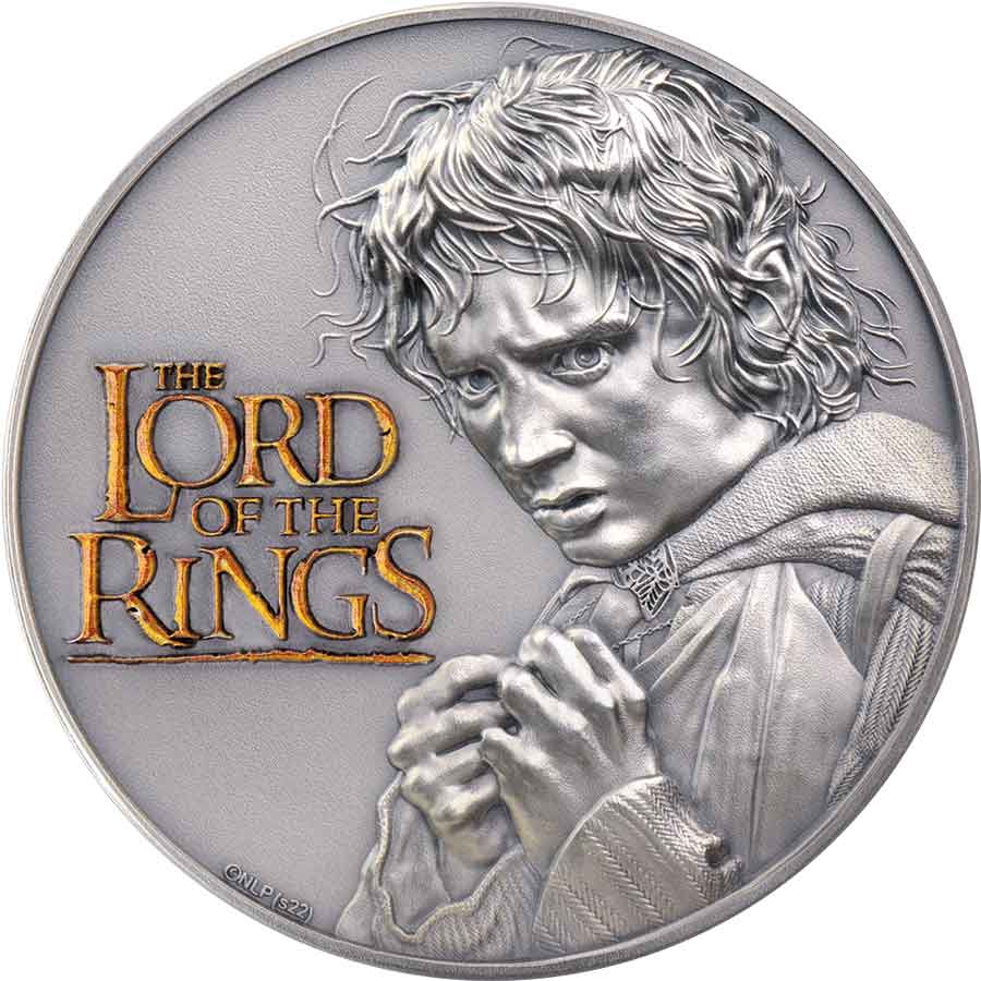 Lord-of-the-Rings_rev_1000x1000 2022 Cook Islands 2 Ounce Lord of the Rings Frodo High Relief Silver Coin