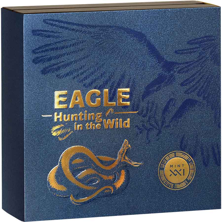 HW_Eagle_box2_1000x1000 2023 Hunting in the Wild Eagle 50 Gram High Relief Silver Coin