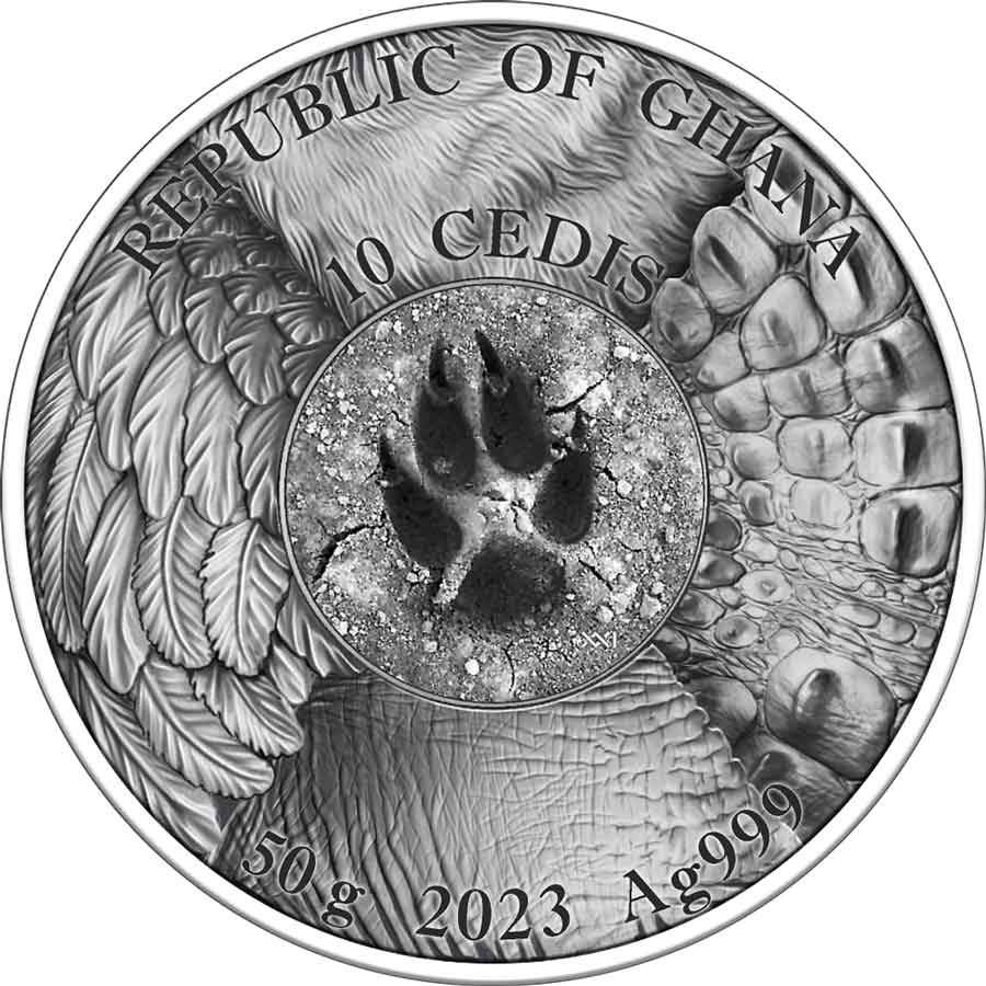 HW_Eagle_obv_1000x1000 2023 Ghana 50 g Hunting in the Wild Eagle High Relief Silver Coin