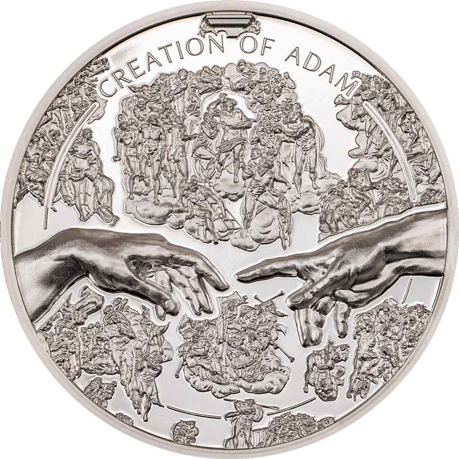 30235_X-Ray-2023---Creation-of-Adam_r 2023 Cook Islands 1 Ounce X-Ray Creation of Adam Silver Proof Coin
