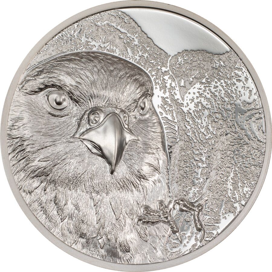 30288_Mongolian-Falcon-Silver-1oz_r 2023 Mongolia 1 Ounce Mongolian Falcon Ultra High Relief Silver Proof Coin