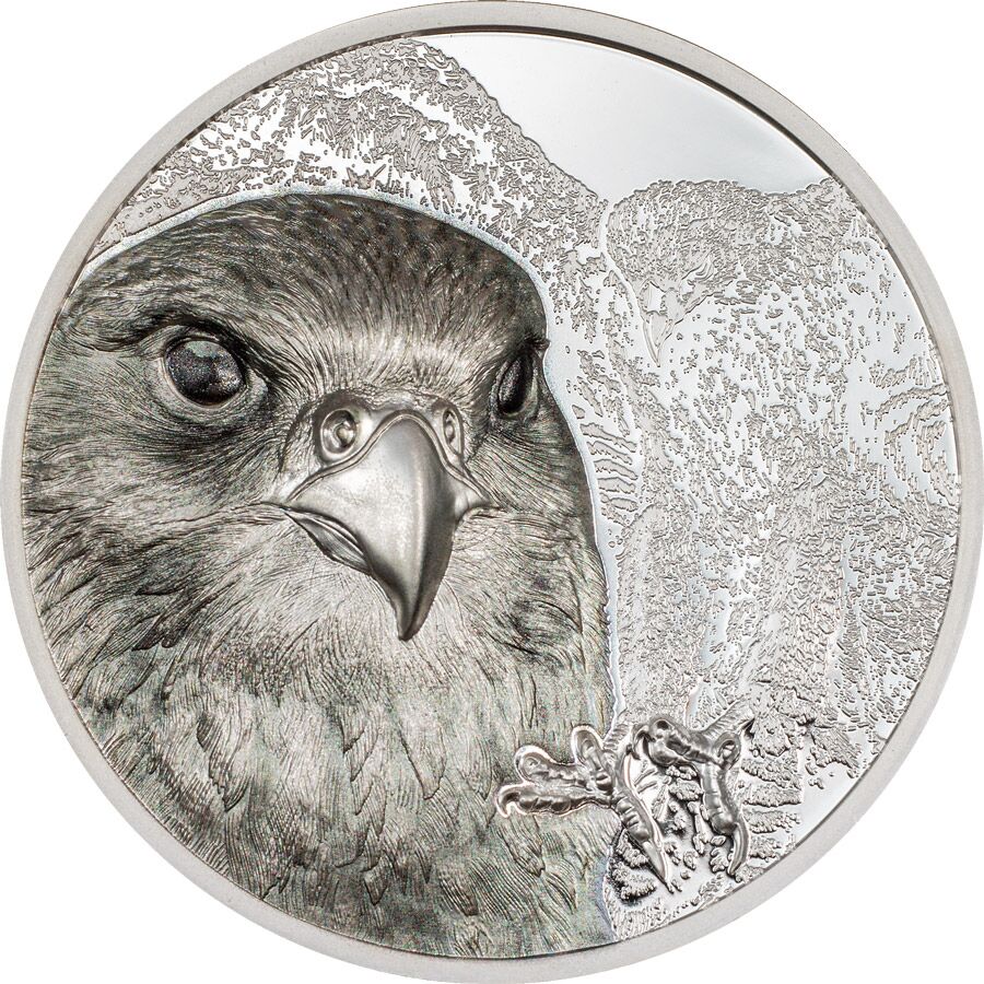 2023 Mongolia 3 oz Mongolian Falcon High Relief Silver Proof