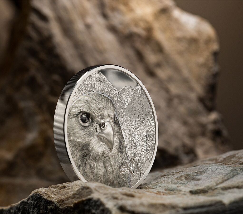 蒙古　モンゴル 2023 Mongolia 3 oz Mongolian Falcon High Relief Silver Proof