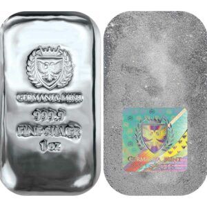 Germania Mint 1 Ounce 99.99% Silver Cast Bars