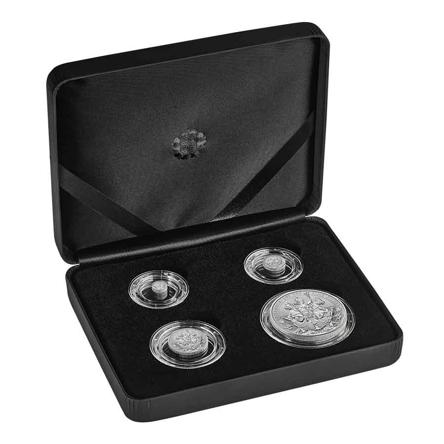 The-Britannia-2023-Frosted-Set-Case-Right---BR23SFRFS 2023 Great Britain Britannia Reverse Frosted Silver Proof Coin Collection