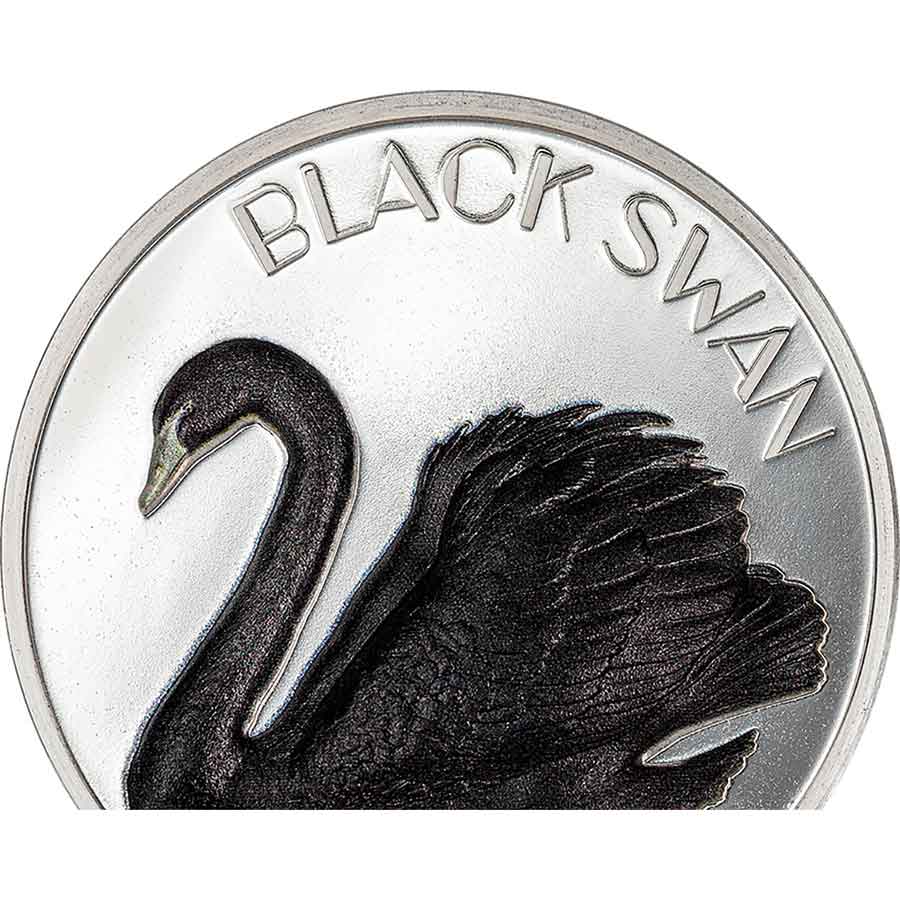 Untitled-1 2023 Cook Islands 2 Ounce Black Swan High Relief Black Proof Silver Coin