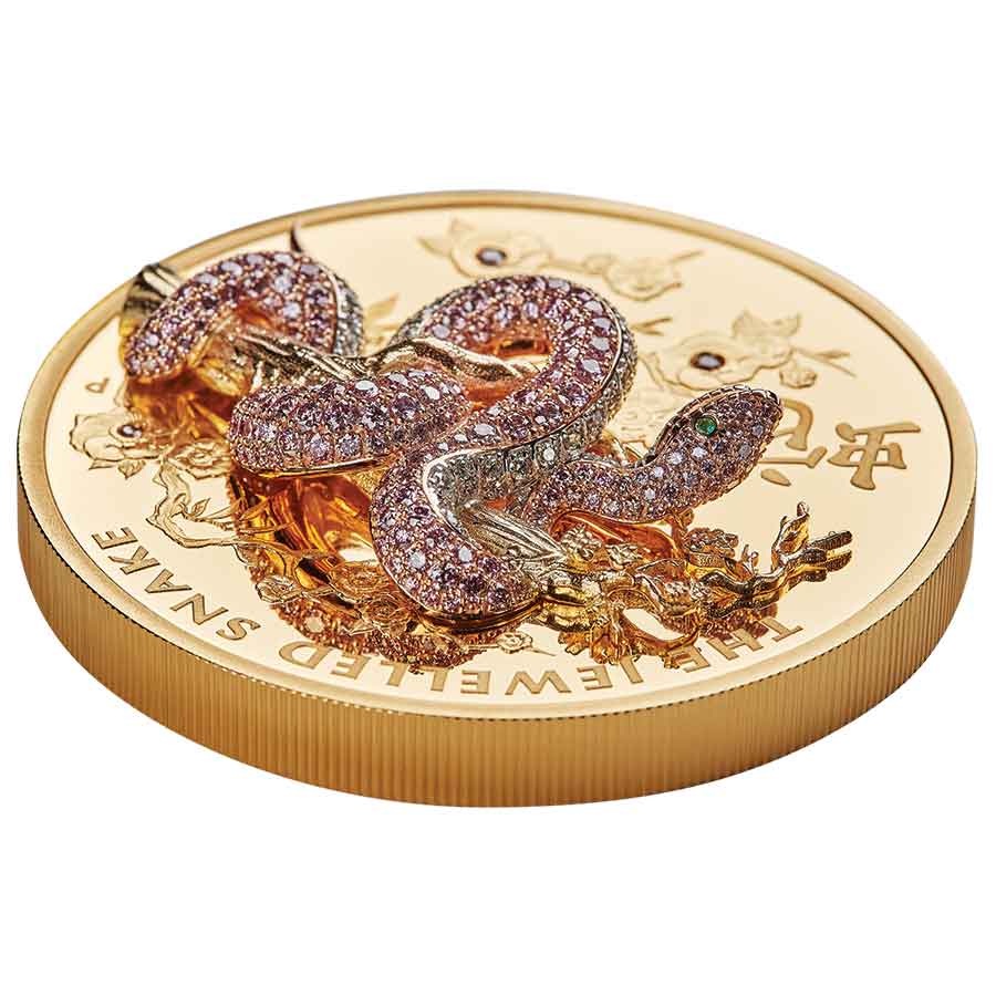 Untitled-3 2023 Australia Jewelled Snake Pave Argyle Diamond Gold Proof Coin