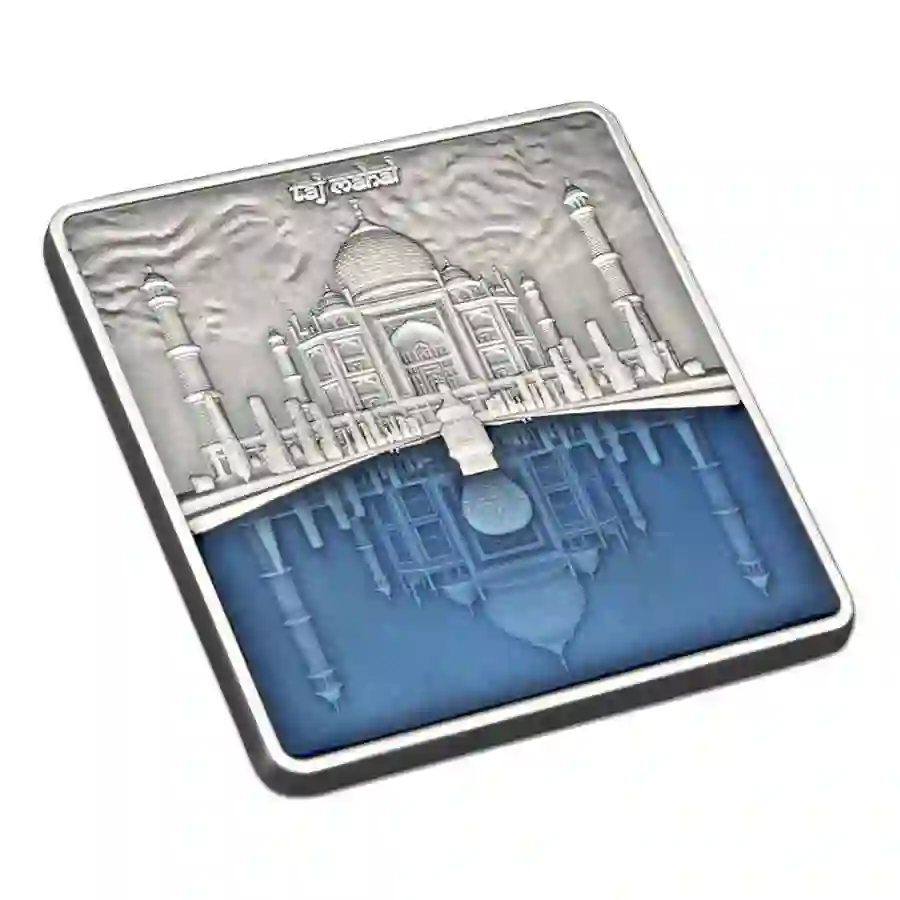23_Taj-Mahal_iso 2023 Taj Mahal Enamel Antique Finish Silver Coin