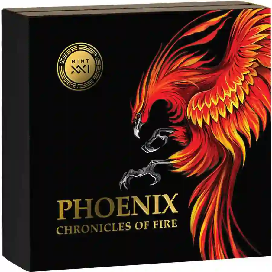 CF_Phoenix_box2_1000x1000 Ghana Phoenix 2 oz Obsidian Insert High Relief Silver Coin