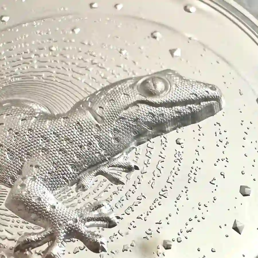 Gecko_Coin_Pic03_Cameroon_Re_2023 2023 Gecko 2 oz Ultra High Relief Silver Proof Coin