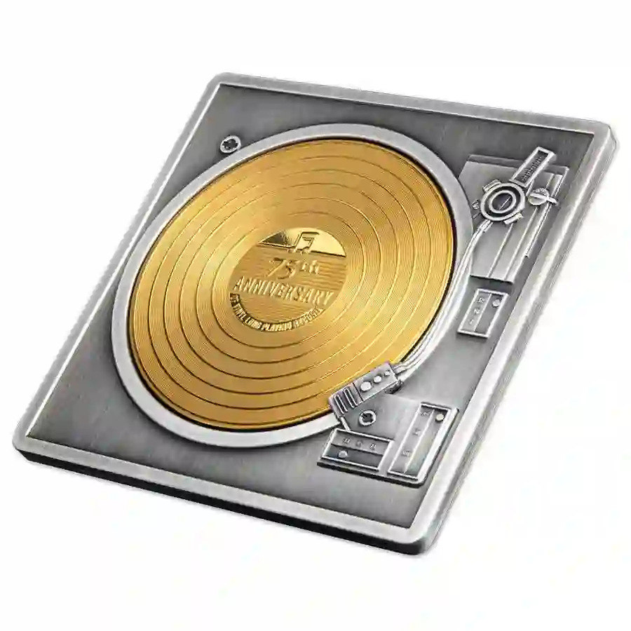 record-iso2 2023 Vinyl Record 3 oz Gold Plated Silver Coin