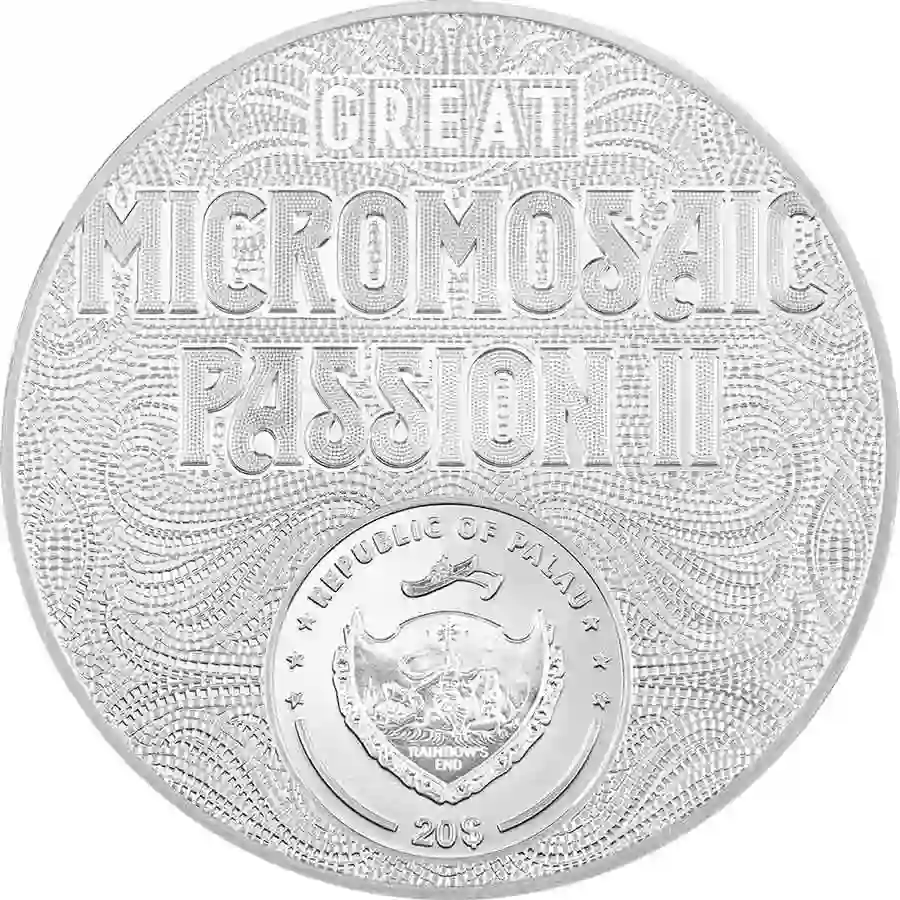 8358_2 2023 Palau 3 oz Frida Kahlo La Maravilla Micromosaic Passion II Silver Coin