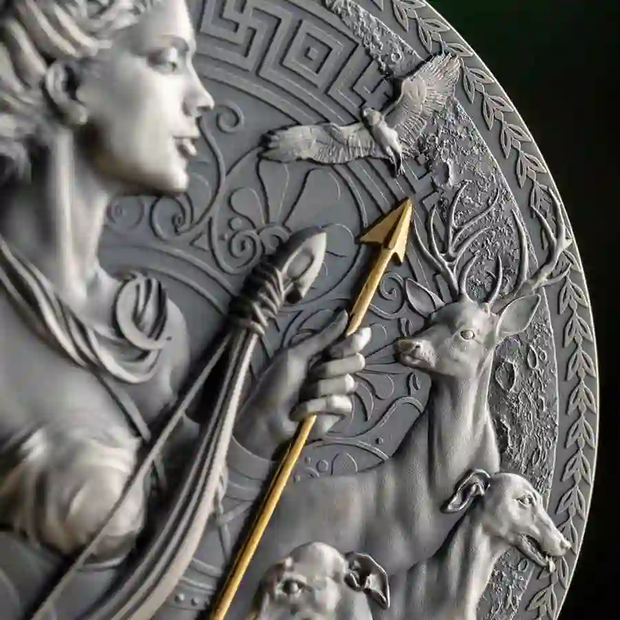 GGM_Artemis_fragm1_1000x1000 2023 Artemis 3 oz 24K Gilded High Relief Silver Coin