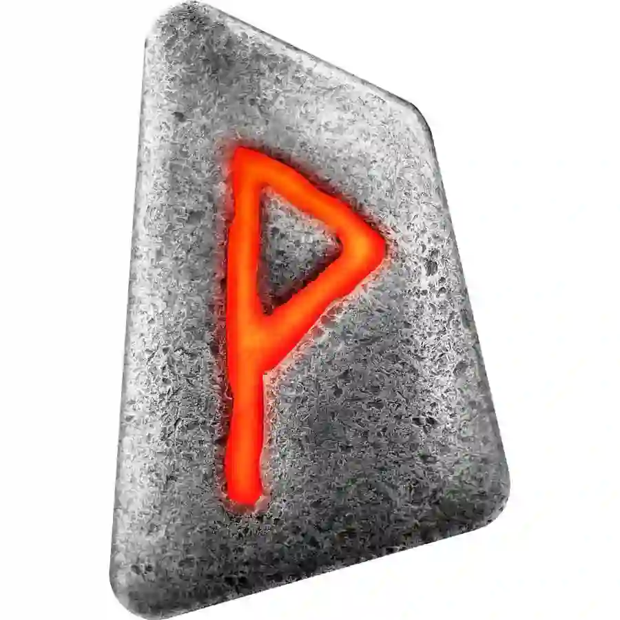 Wunjo-Rune Germania 1 Ounce Wunjo Rune UV Color Antique Finish Silver Cast Bar