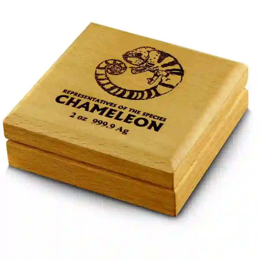 niue-island-2023-chameleon-2-oz-silver-box-closed Chameleon Representitives 2 oz Silver Coin