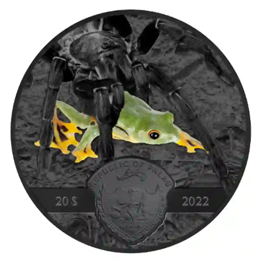 2023 Palau 3 Ounce Dark Nature Tarantula UHR Silver Coin