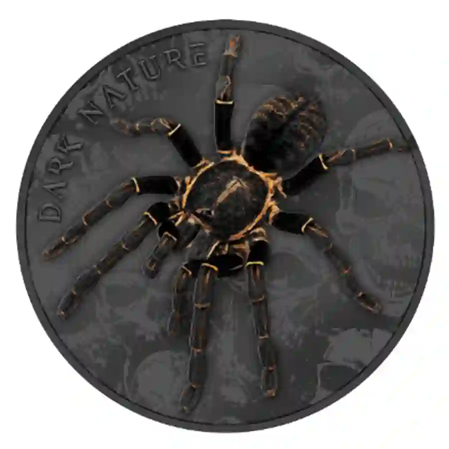 IMG_1820-copy 2023 Palau 3 Ounce Dark Nature Tarantula Obsidian Black UHR Silver Coin