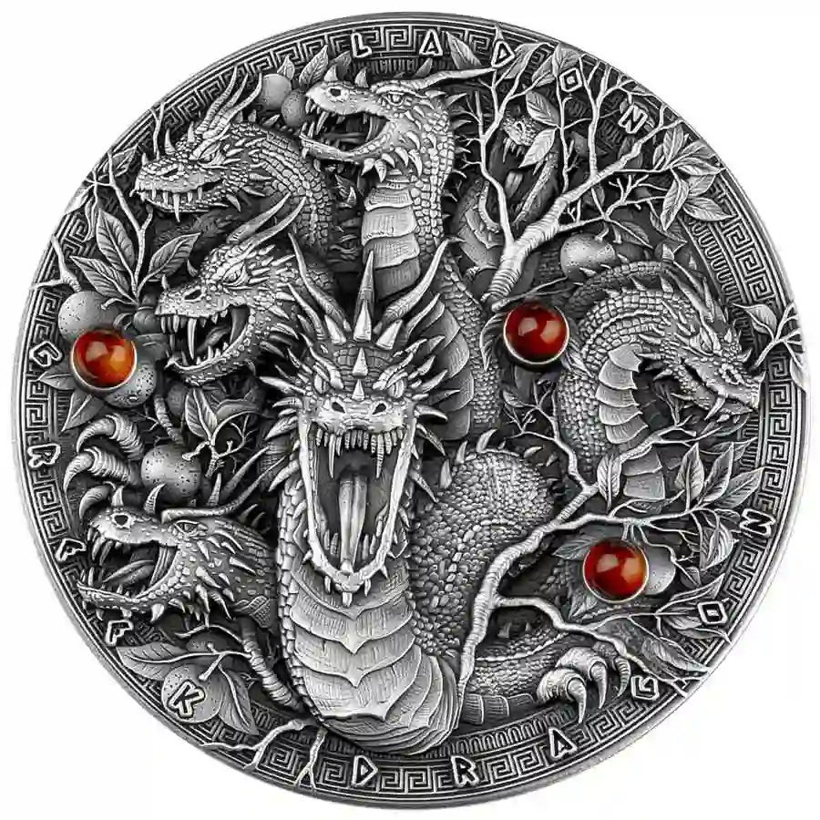 IMG_3069 2022 Niue 2 Ounce Green Dragon Landon Ultra High Relief Silver Coin