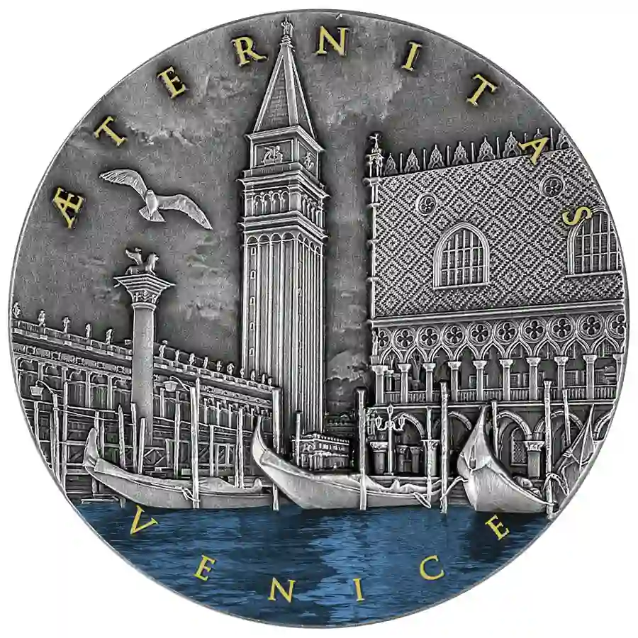 IMG_3039-900-wbp 2022 Niue 2 Ounce Aeternitas Venice High Relief Antique Finish Silver Coin