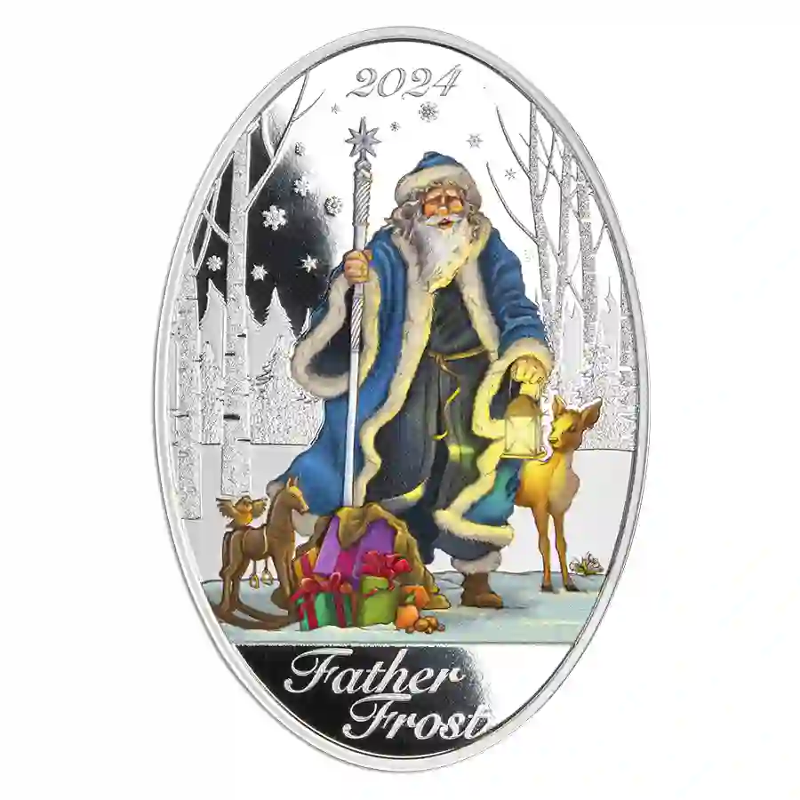 father-frost-rev 2024 Solomon Islands 1 Ounce Father Frost Silver Proof Coin