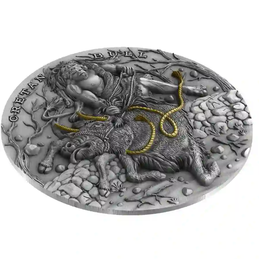 iso 2023 Twelve Labours of Hercules Cretan Bull Silver Coin