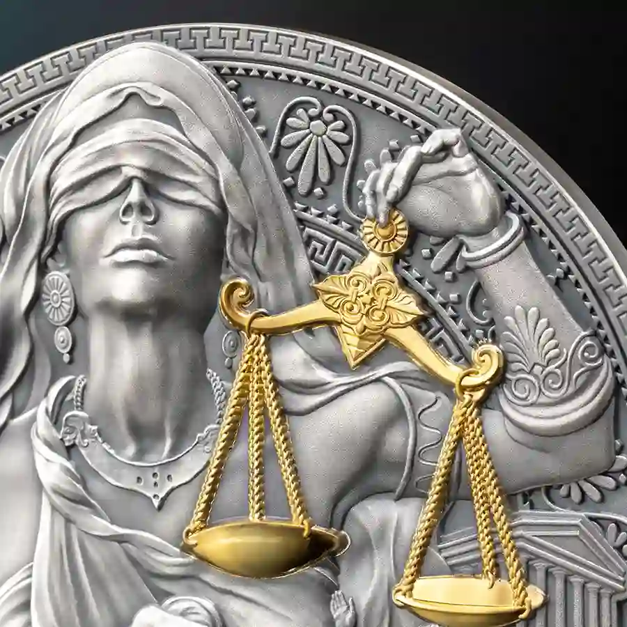 GGM_Themis_fragm1_1000x1000 2023 Themis 2 oz 24K Gilded High Relief Silver Coin