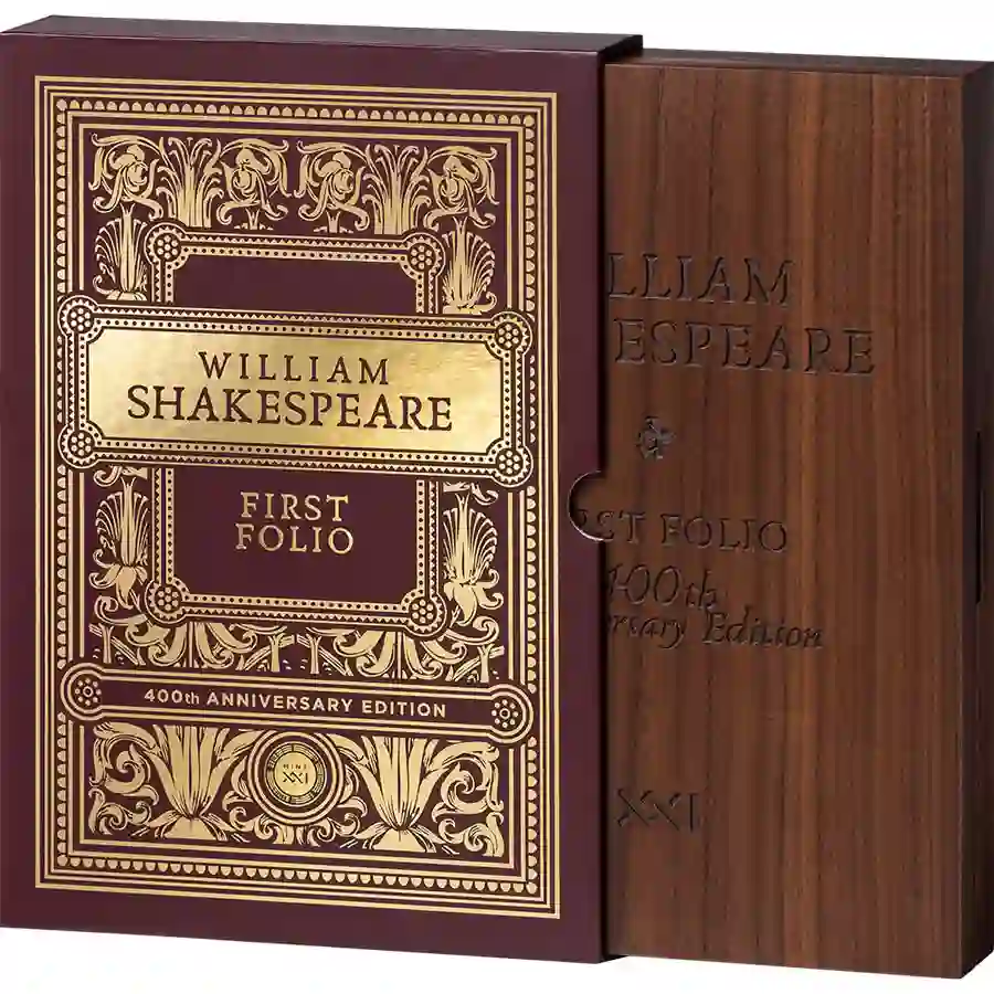William-Shakespeare-First-Folio_box1_1000x1000 William Shakespeare's First Folio 5 Ounce HR Silver Coin