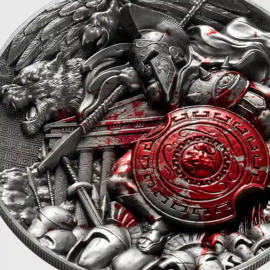 03-Ares Chad Ares Color UHR Antiqued Silver Coin