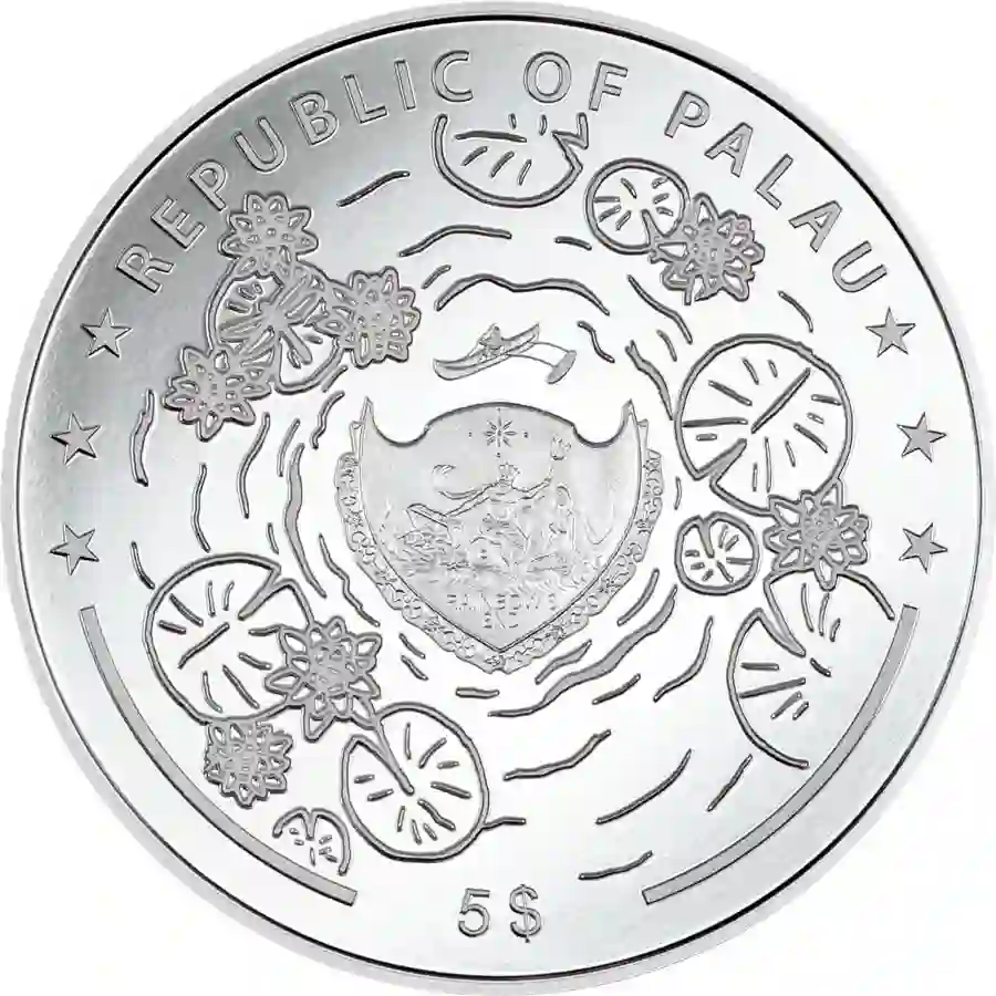 30464_Lily-Pad_Dragonfly_o 2024 Palau 1 oz Lily Pad Dragonfly High Relief Colored Silver Proof Coin