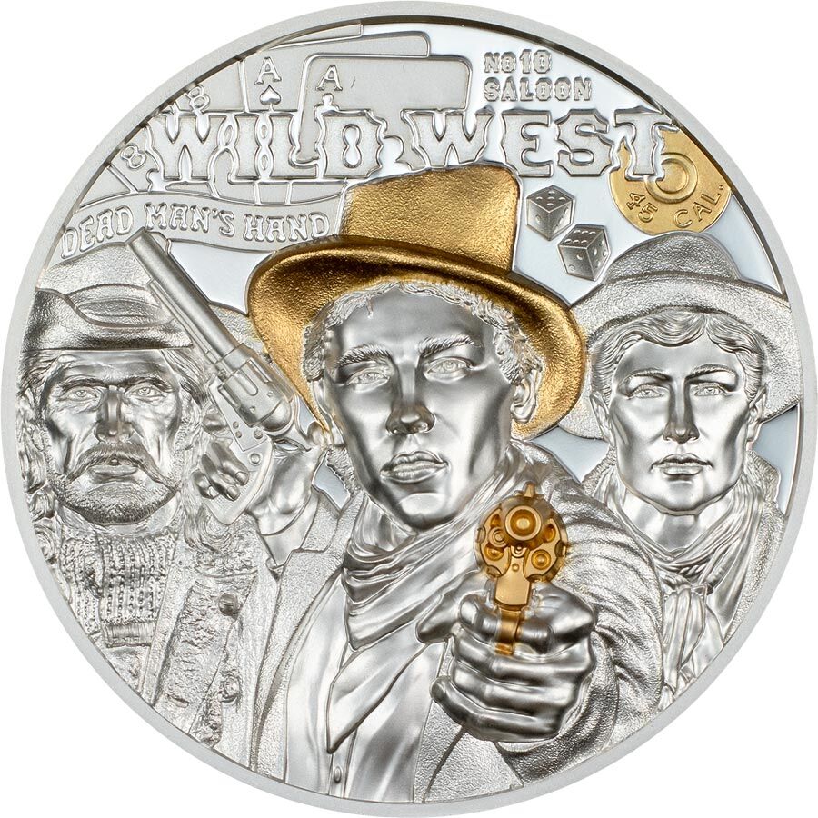 30522_Wild-West-Silver-3oz_r 2024 Cook Islands 3 Ounce Legends Wild West Ultra High Relief Silver Proof Coin