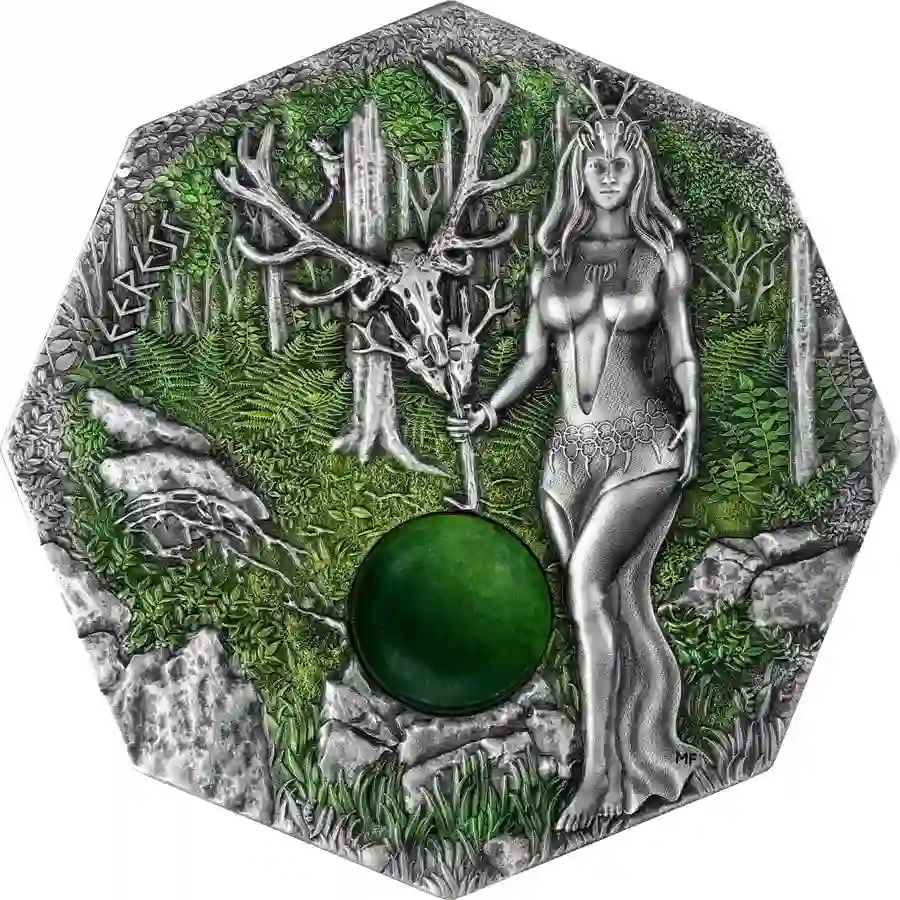 witchcraft-seeress-2-oz-silver-bu_900px_a 2023 Germania 2 Ounce Witchcraft Seeress Ultra High Relief Silver Round