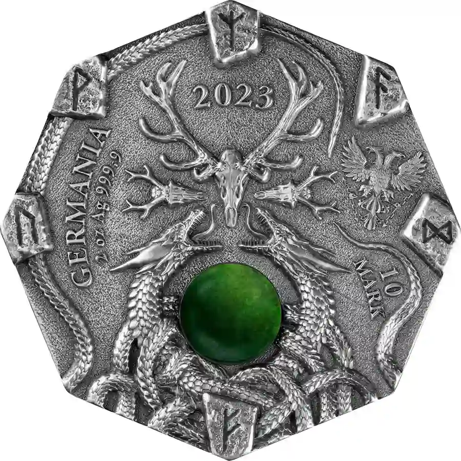witchcraft-seeress-2-oz-silver-bu_900px_r 2023 Germania 2 oz Witchcraft Seeress Ultra High Relief Silver Round
