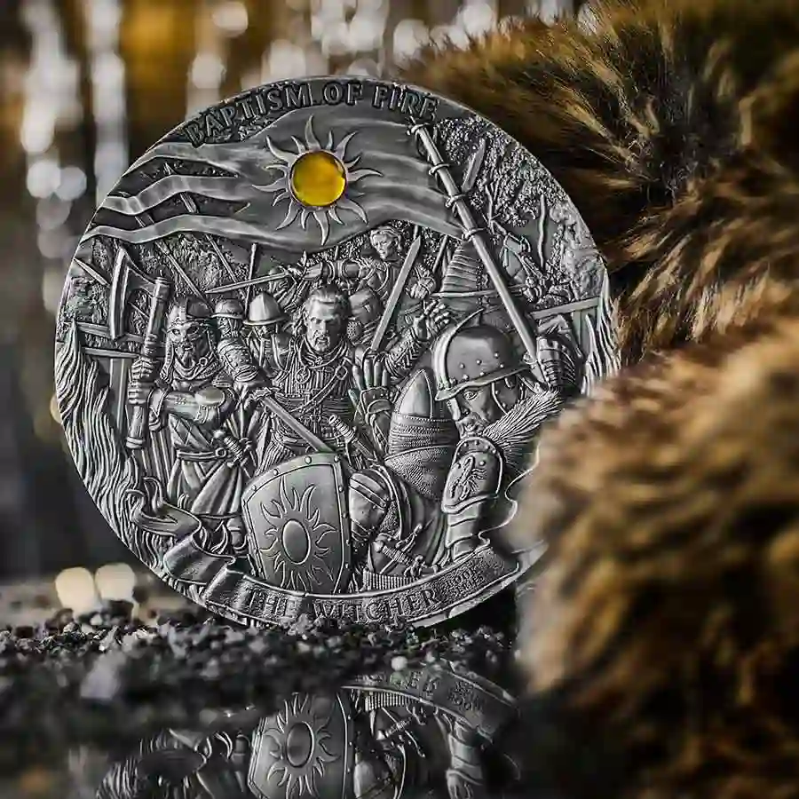baptism-det 2023 Niue 1 Kg Witcher Baptism of Fire High Relief Silver Coin
