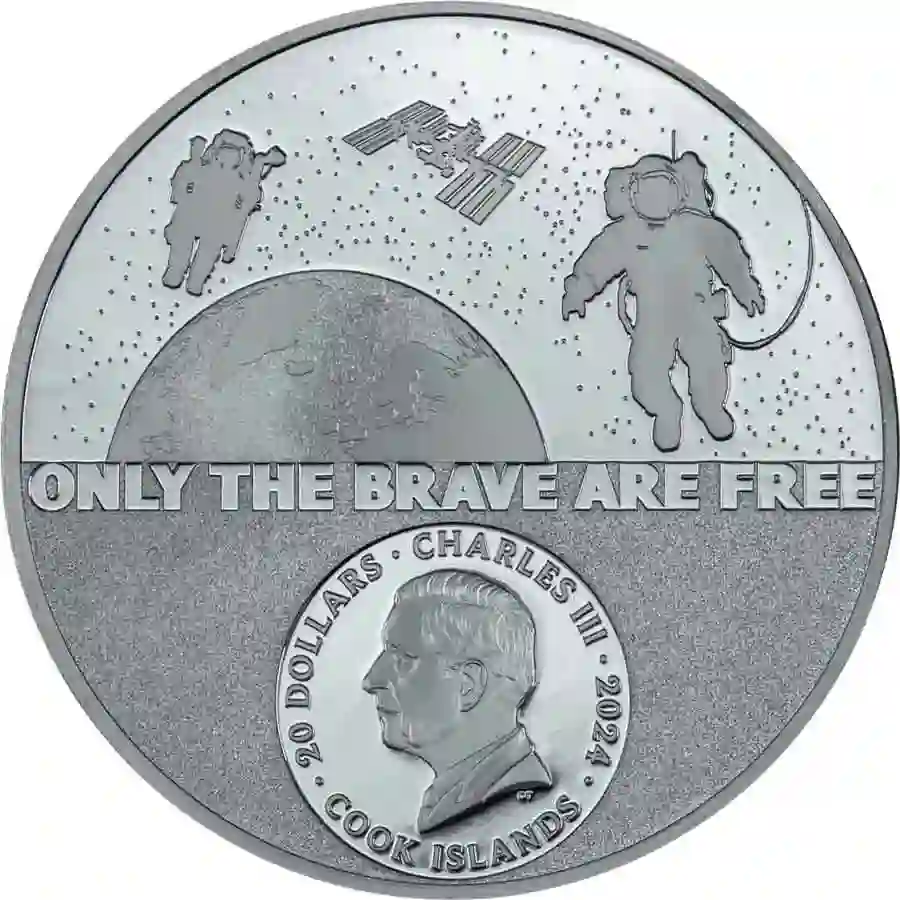 30504_Real-Heroes---Astronaut_o 2024 Cook Islands 3 oz Real Heroes Astronaut Ultra High Relief Silver Proof Coin