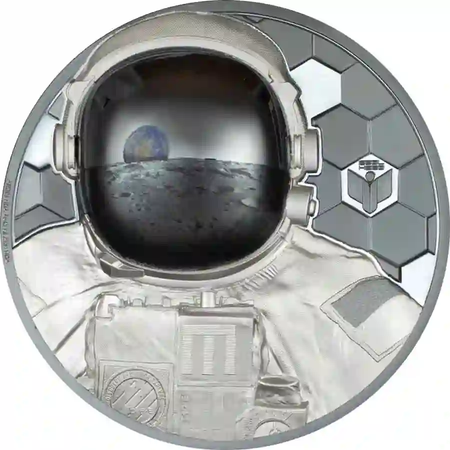 30504_Real-Heroes---Astronaut_r 2024 Cook Islands 3 Ounce Real Heroes Astronaut Ultra High Relief Silver Proof Coin
